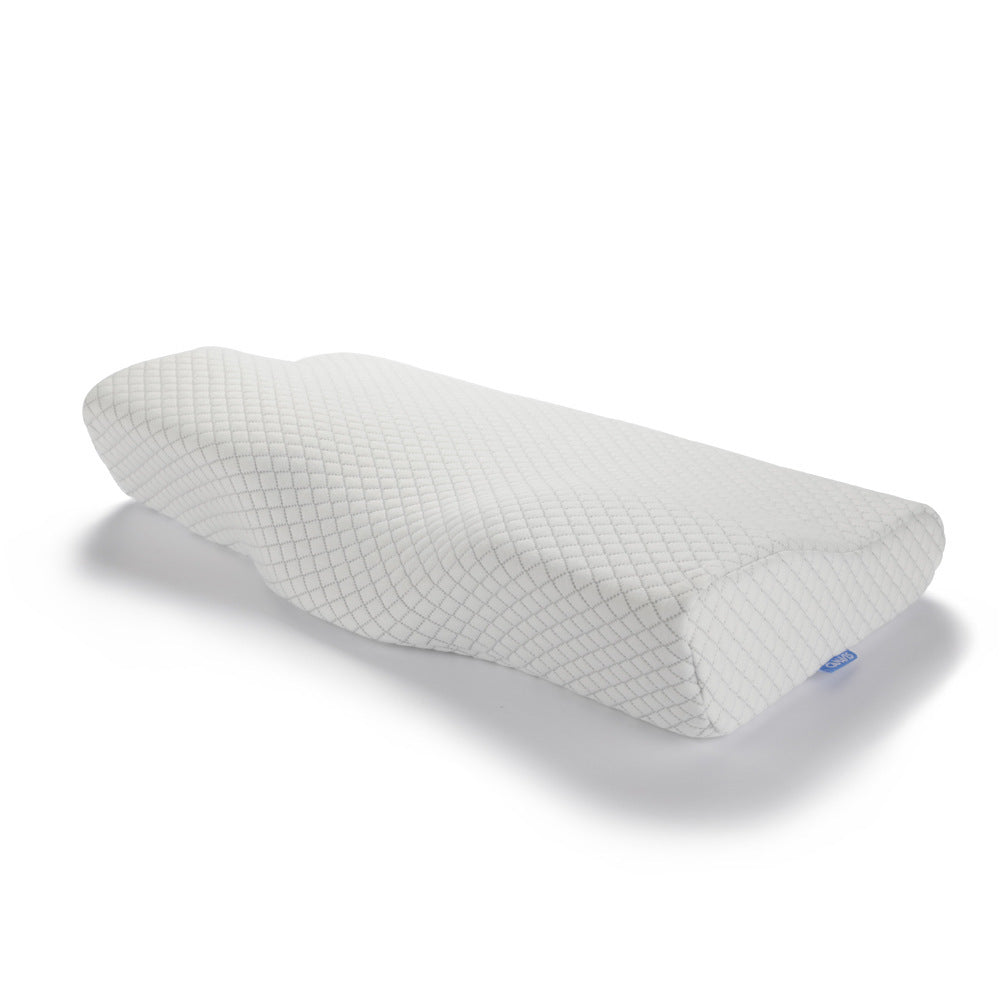 HKM-435283 Memory Foam Slow Rebound Butterfly Pillow - White Knitted Fabric, Single Size 61*35*11/6.5 cm