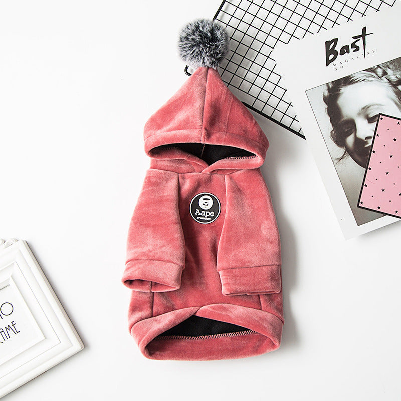 HKM-435411 Cozy Pet Warm Hoodie for Dogs and Cats – Soft Cloth, Available in Red, Navy Blue, Grey, Sizes XS to XXL