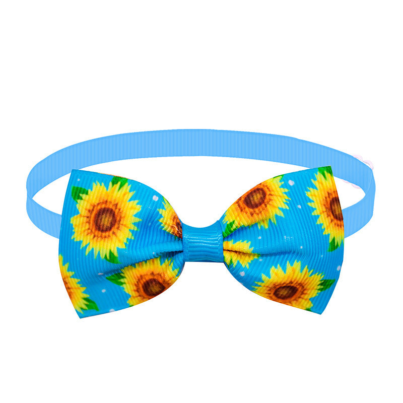 HKM-435539 Sunflower Pet Bow Tie Dog Summer Decoration
