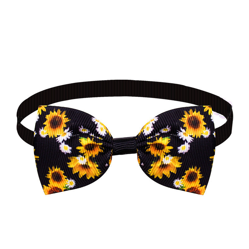 HKM-435539 Sunflower Pet Bow Tie Dog Summer Decoration