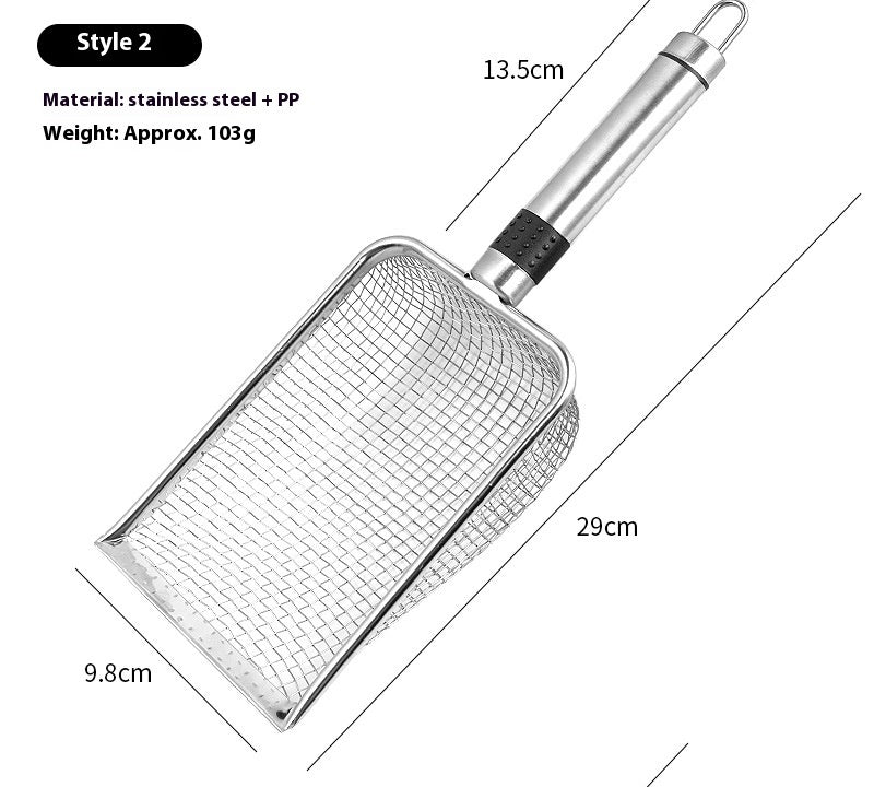 HKM-435603 Stainless Steel Metal Cat Litter Scoop Large Pet Shovel