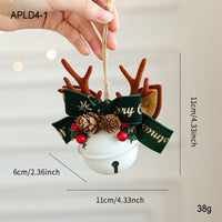 HKM-435795 Jingling Bell Antlers with Bowknot and Pine Cone Mixed Pendant for Festive Window Displays