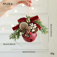 HKM-435795 Jingling Bell Antlers with Bowknot and Pine Cone Mixed Pendant for Festive Window Displays