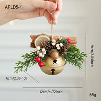 HKM-435795 Jingling Bell Antlers with Bowknot and Pine Cone Mixed Pendant for Festive Window Displays