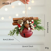 HKM-435795 Jingling Bell Antlers with Bowknot and Pine Cone Mixed Pendant for Festive Window Displays
