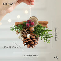 HKM-435795 Jingling Bell Antlers with Bowknot and Pine Cone Mixed Pendant for Festive Window Displays