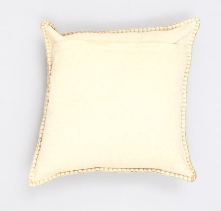 HKM-435795 Stonewashed Cotton Velvet Throw Pillow with Hand-Stitched Edges, 19x19 Inch, Eco-Friendly Decor