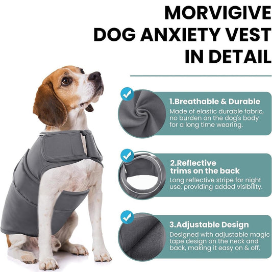 HKM-435859 Comfortable Dog Anxiety Relief Vest with Shock Protection Features - Multiple Sizes Available