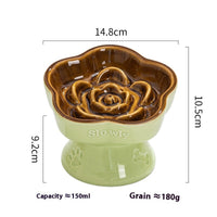 HKM-435859 High Foot Neck Protector Ceramic Anti-Tumble Pet Bowl for Dogs and Cats