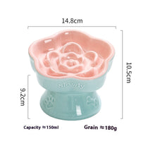 HKM-435859 High Foot Neck Protector Ceramic Anti-Tumble Pet Bowl for Dogs and Cats