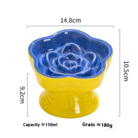 HKM-435859 High Foot Neck Protector Ceramic Anti-Tumble Pet Bowl for Dogs and Cats