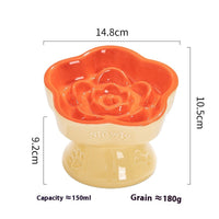 HKM-435859 High Foot Neck Protector Ceramic Anti-Tumble Pet Bowl for Dogs and Cats