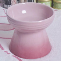 HKM-435859 High Foot Neck Protector Ceramic Anti-Tumble Pet Bowl for Dogs and Cats