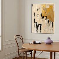 HKM-435923 Hand Painted Abstract Cityscape Oil Painting on Canvas for Modern Urban Home Decor
