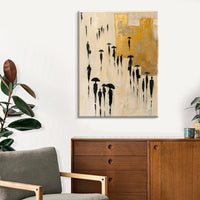 HKM-435923 Hand Painted Abstract Cityscape Oil Painting on Canvas for Modern Urban Home Decor