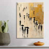 HKM-435923 Hand Painted Abstract Cityscape Oil Painting on Canvas for Modern Urban Home Decor