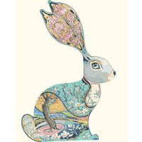 HKM-435987 Colorful Hare Paint by Numbers Kit - 40x50cm Linen Digital Art