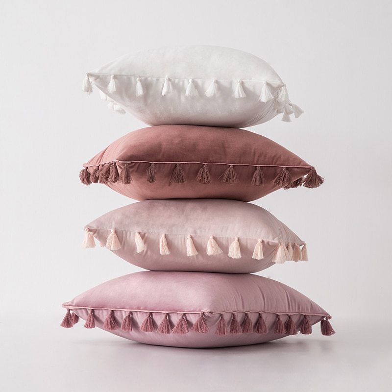 HKM-435987 Plush Velvet Sofa Pillowcase for Cozy Home Decor