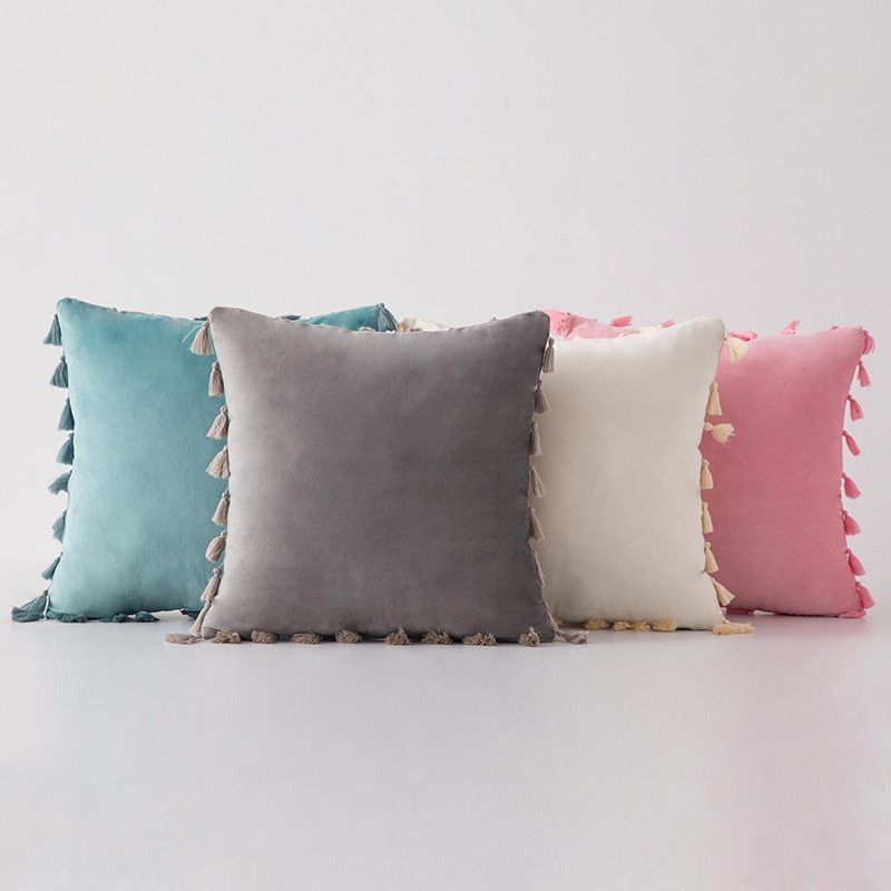 HKM-435987 Plush Velvet Sofa Pillowcase for Cozy Home Decor