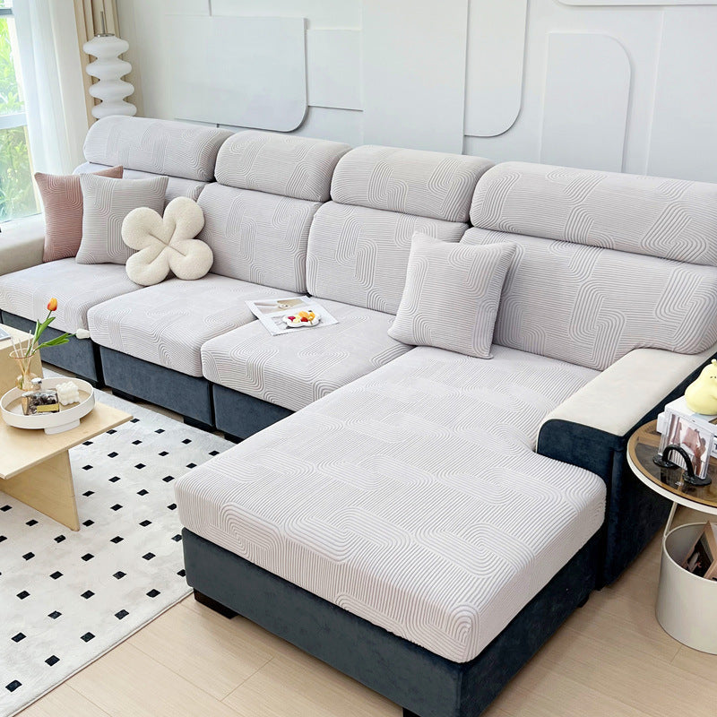 HKM-436051 Universal Elastic Jacquard Sofa Seat Cover - Solid Color Options for Various Sizes