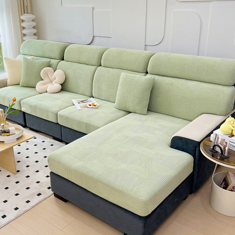 HKM-436051 Universal Elastic Jacquard Sofa Seat Cover - Solid Color Options for Various Sizes