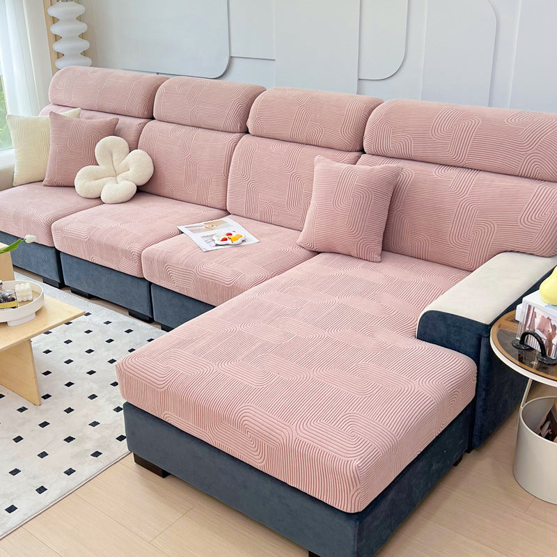 HKM-436051 Universal Elastic Jacquard Sofa Seat Cover - Solid Color Options for Various Sizes