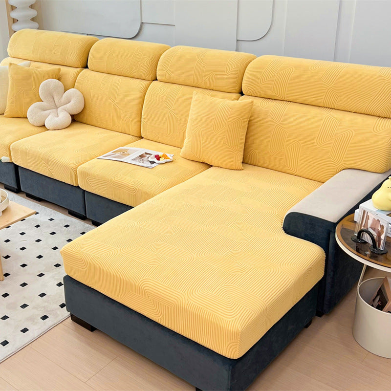 HKM-436051 Universal Elastic Jacquard Sofa Seat Cover - Solid Color Options for Various Sizes