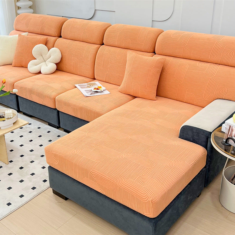 HKM-436051 Universal Elastic Jacquard Sofa Seat Cover - Solid Color Options for Various Sizes