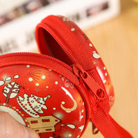 HKM-436115 Festive Santa Claus Pendant with Zippered Metal Box for Holiday Treats