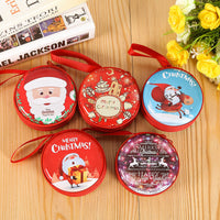 HKM-436115 Festive Santa Claus Pendant with Zippered Metal Box for Holiday Treats