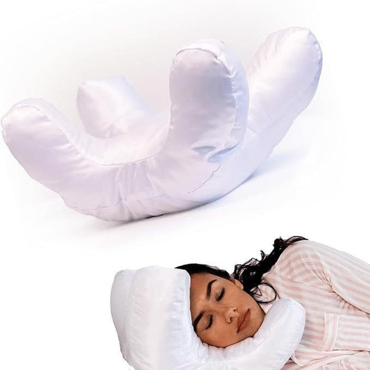 HKM-436115 Memory Foam Anti-Wrinkle Pillow with Shock-Absorbing Design, White and Gold