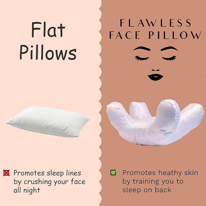 HKM-436115 Memory Foam Anti-Wrinkle Pillow with Shock-Absorbing Design, White and Gold