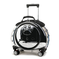 HKM-436179 Transparent Portable Pet Trolley Bag with Geometric Pattern for Dogs and Cats in Various Colors