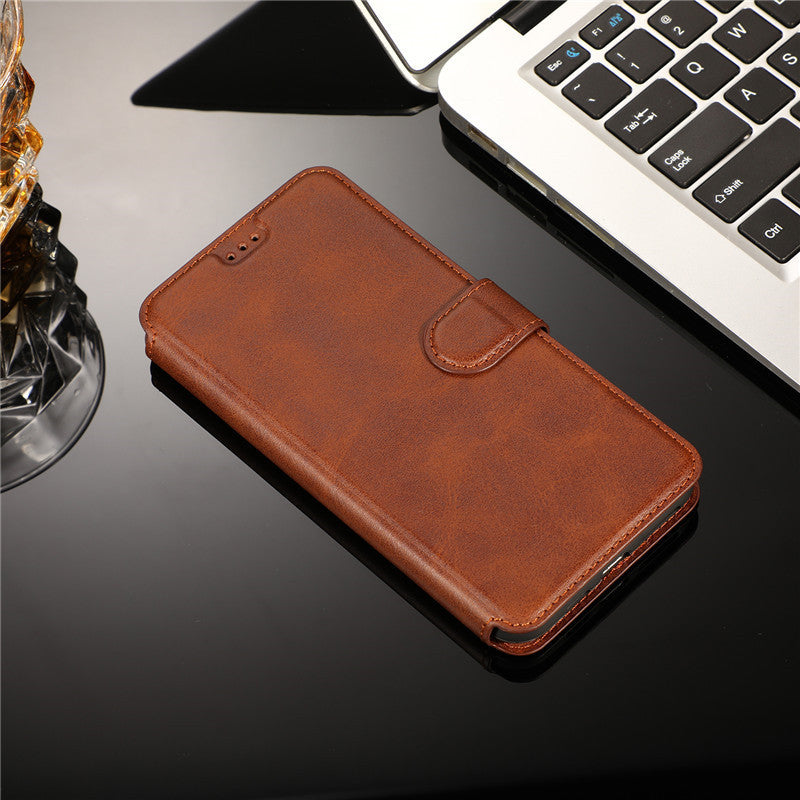 HKM-436243 Clamshell Imitation Leather Card Holder Mobile Phone Cover