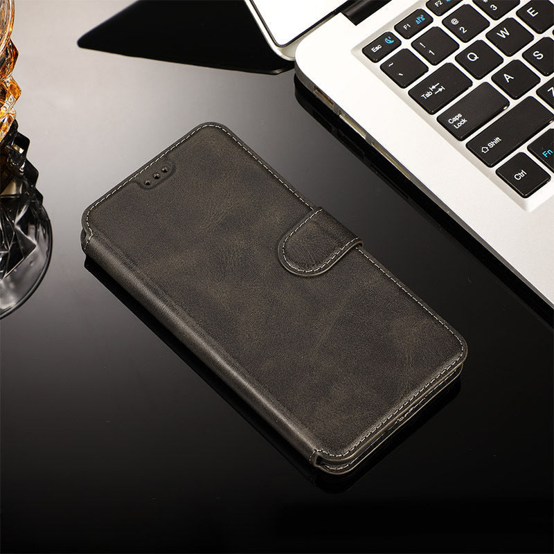 HKM-436243 Clamshell Imitation Leather Card Holder Mobile Phone Cover
