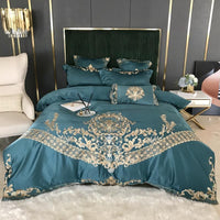 HKM-436307 Embroidered Tencel Cotton Bed Linen Set with Duvet Cover - Four-Piece Collection for 1.5m to 2m Beds