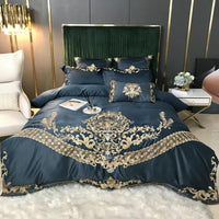 HKM-436307 Embroidered Tencel Cotton Bed Linen Set with Duvet Cover - Four-Piece Collection for 1.5m to 2m Beds