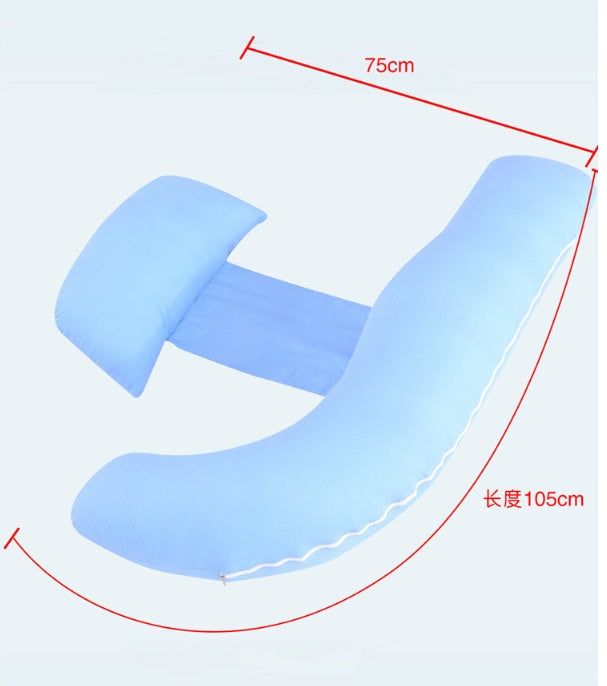 HKM-436435 J-Shaped Multi-Functional Maternity Pillow for Pregnancy, Breastfeeding, and Side Sleeping Support