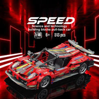 HKM-436627 1:18 Technic RC Super Racing Car Building Blocks Set for Kids - Compatible DIY Toy, ABS Plastic