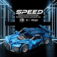 HKM-436627 1:18 Technic RC Super Racing Car Building Blocks Set for Kids - Compatible DIY Toy, ABS Plastic