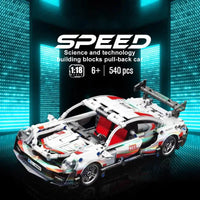 HKM-436627 1:18 Technic RC Super Racing Car Building Blocks Set for Kids - Compatible DIY Toy, ABS Plastic