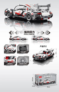 HKM-436627 1:18 Technic RC Super Racing Car Building Blocks Set for Kids - Compatible DIY Toy, ABS Plastic