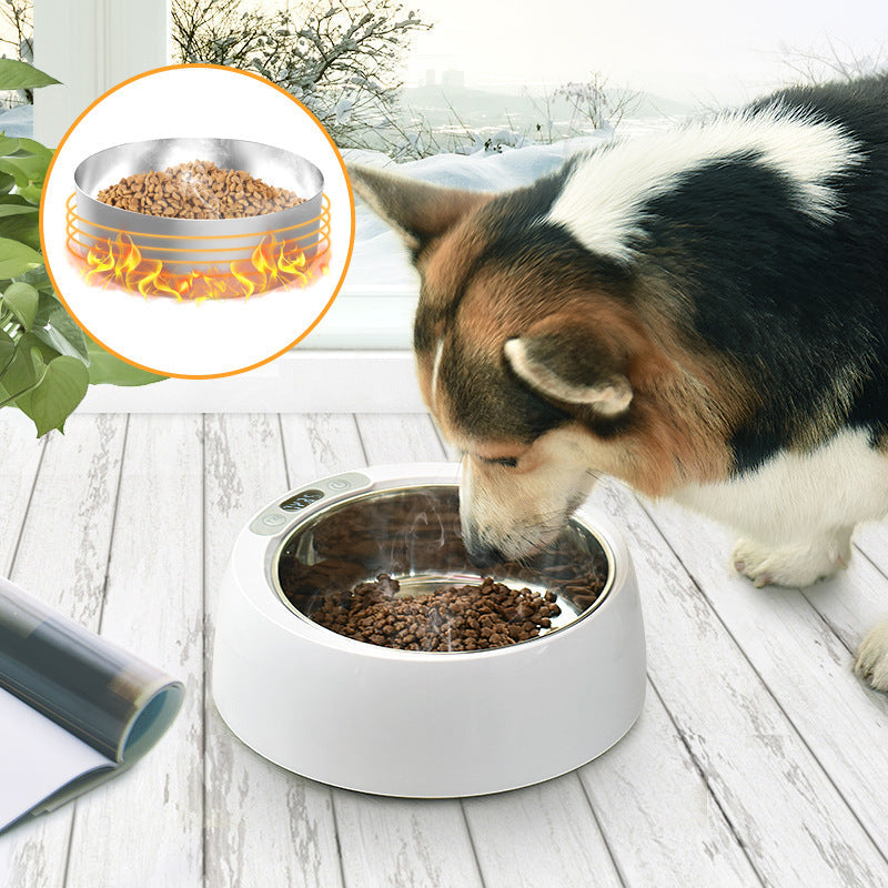 HKM-436755 Round Stainless Steel Smart Heating Bowl Feeder