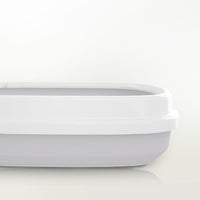 HKM-436819 Anti-Splash Cat Litter Box with Scoop - Semi-Closed Plastic Design in Pink, Blue, Gray