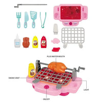 HKM-436819 Kids Kitchen Barbecue Playset with Light, Sound, Smoke & Water Spray - Simulation Toy for Ages 2-6