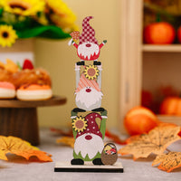HKM-436947 Harvest Season Wooden Cartoon Hedgehog and Pumpkin Ornaments for Thanksgiving Decoration
