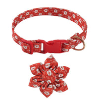 HKM-437011 Sunflower Print Holiday Dog Collar with Hair Accessory