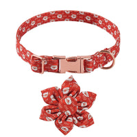 HKM-437011 Sunflower Print Holiday Dog Collar with Hair Accessory