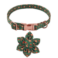 HKM-437011 Sunflower Print Holiday Dog Collar with Hair Accessory