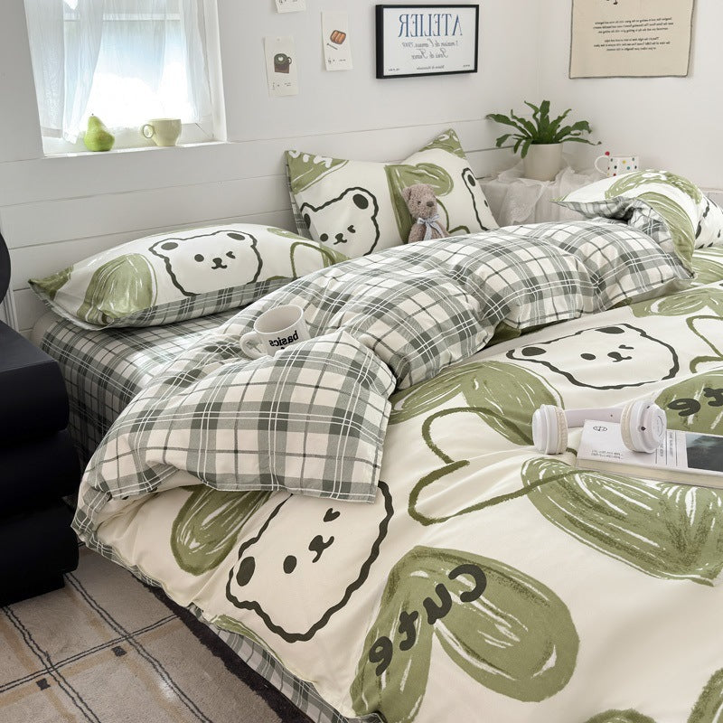HKM-437139 Spring Cartoon Themed One-Piece Bedding Set with Cute Patterns in Various Sizes